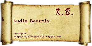 Kudla Beatrix névjegykártya